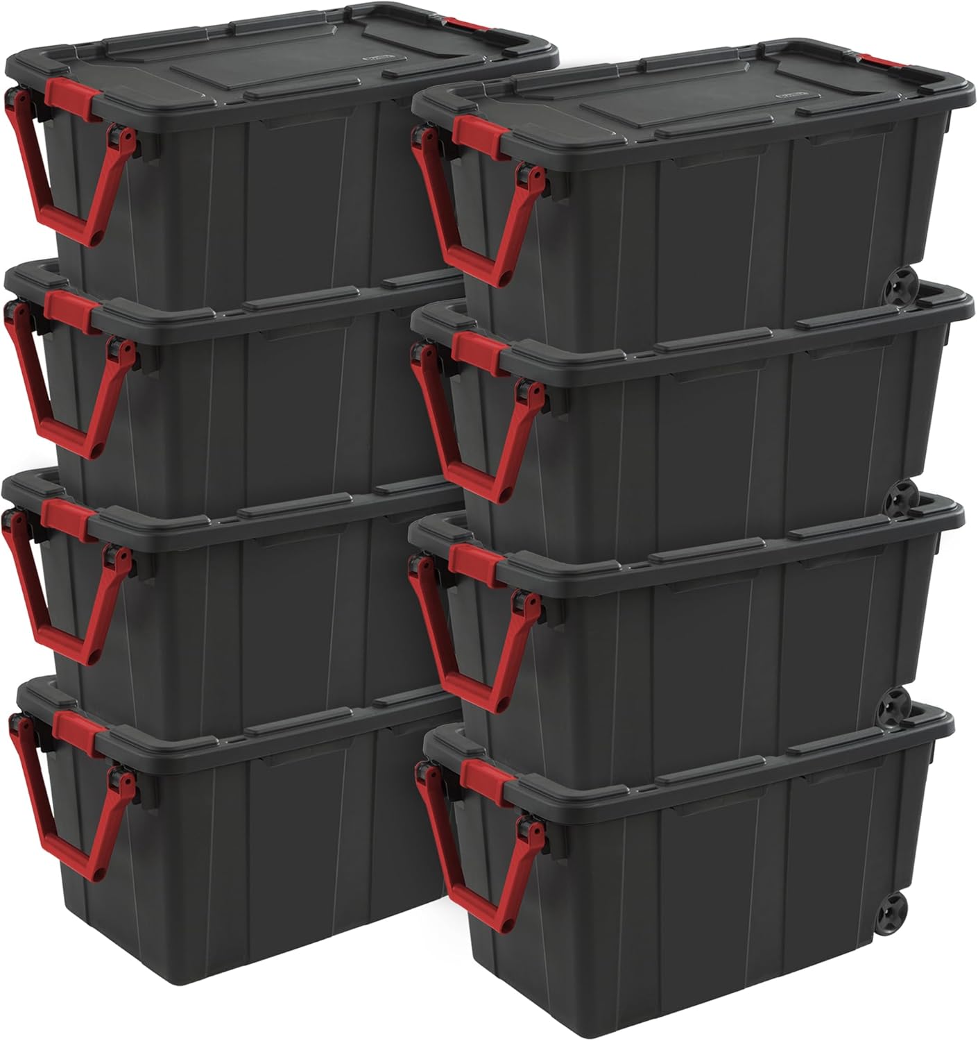 Sterilite Wheeled Tote - Durable 40 Gallon Storage Container in Black | Perfect for Organizing