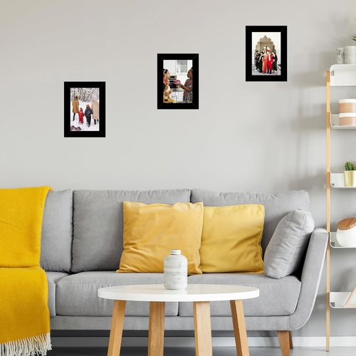 JCJMY Picture Frame - 3.5x5 Black Wall & Tabletop Display | Shatter-Resistant Plexiglass