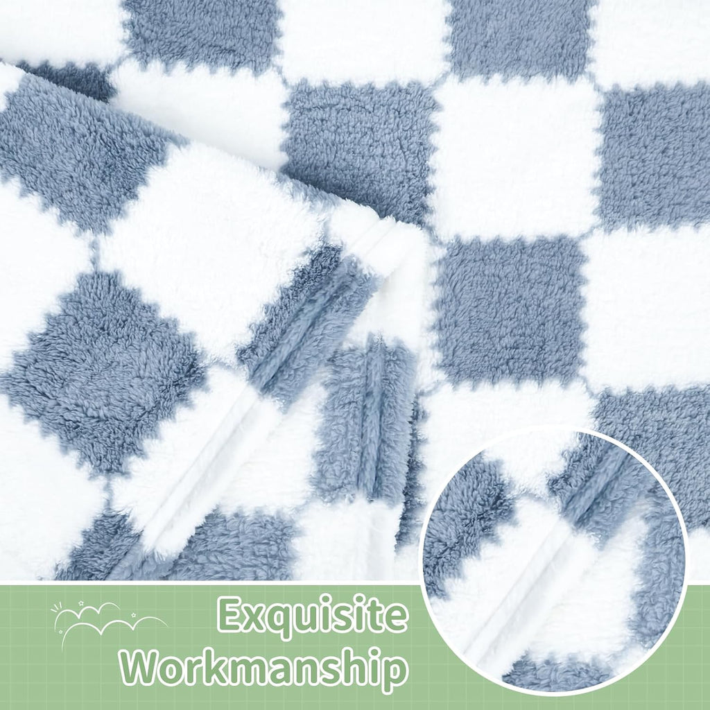 Regine Switzerland Checkered Baby Blanket - Soft Fleece for Boys | 2-Pack, 28 x 40 Inches, Ideal Newborn Gift