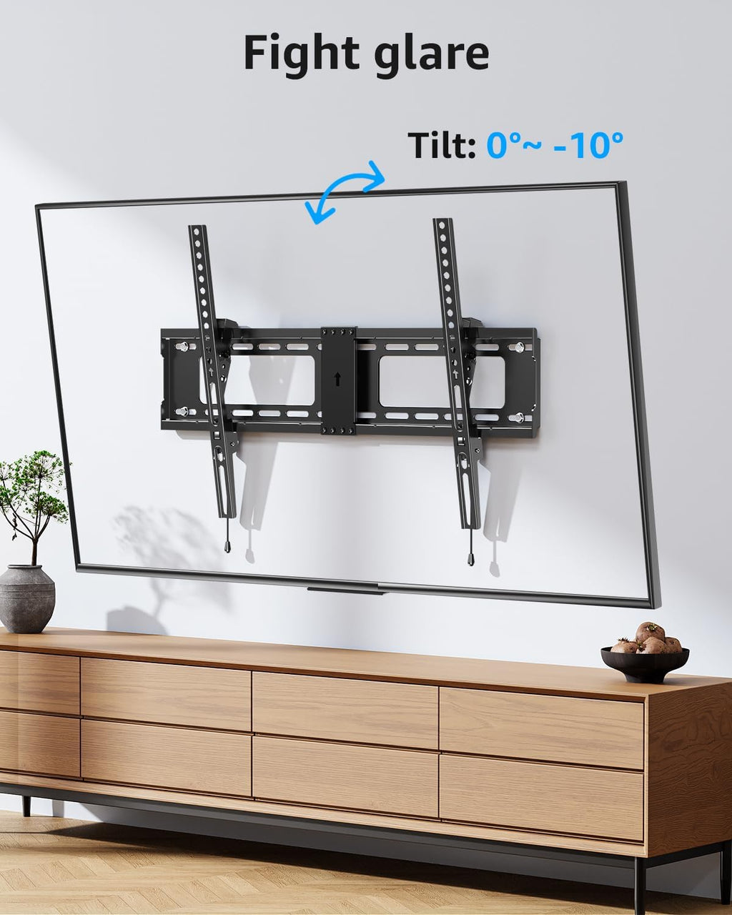 MOUNTUP Tilting TV Wall Mount Bracket - Fits 37-82 Inch Flat Screen/Curved TVs | Max VESA 600x400mm, 132 lbs Capacity