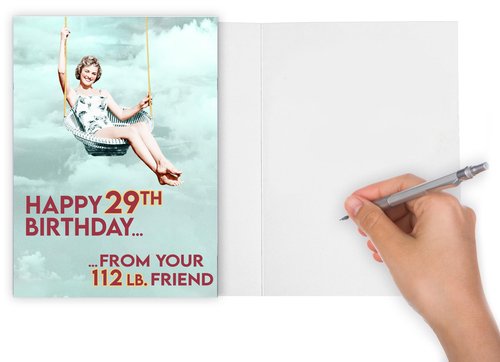Funny Birthday card for women, friend, sister, daughter, mother - vintage woman photo Birthday greeting for 29 year olds - and all ages!