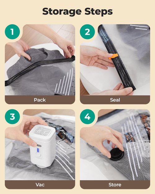 BAGSMART Rechargeable Wireless Pump Travel Storage Bags Set, Portable Space Saver Bags for Travel & Home, Vacuum Compression Seal Bag for Clothing- 18-Pcs Set