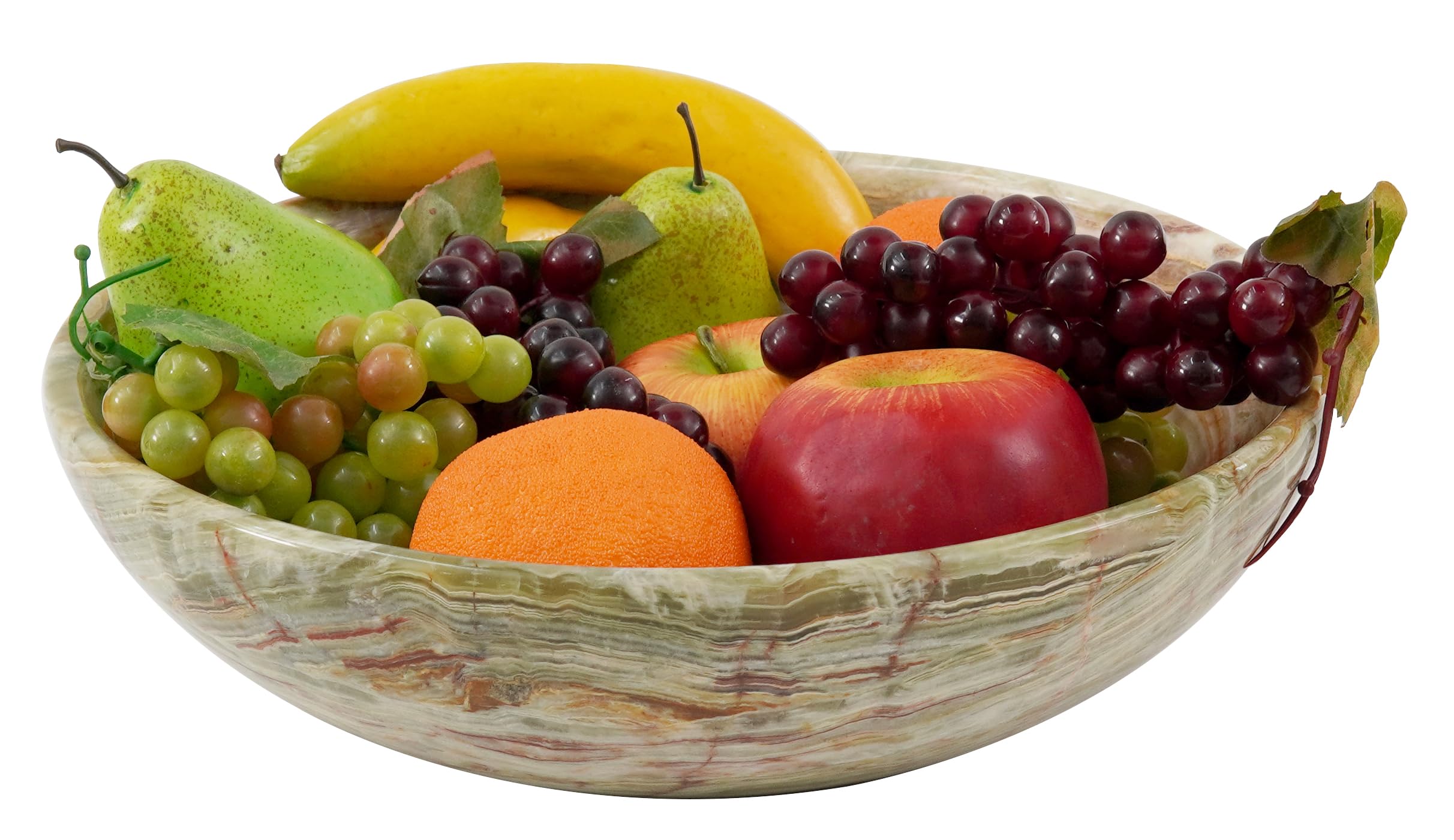 Radicaln Marble Fruit Bowl Green Onyx 12" Inch Modern Kitchen Table Handmade Fruits Holder - Simple Modern Kitchen Décor Bowl Serving Bowl, Potato Storage - Fruit Bowl For Dining Table