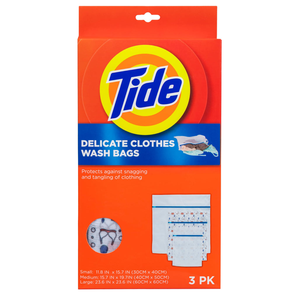 Tide Delicate Clothes Mesh Wash Bags for Wash Machine, 3 Pack (Small, Medium, and Large), Protects from Snagging, Tangling & Wear
