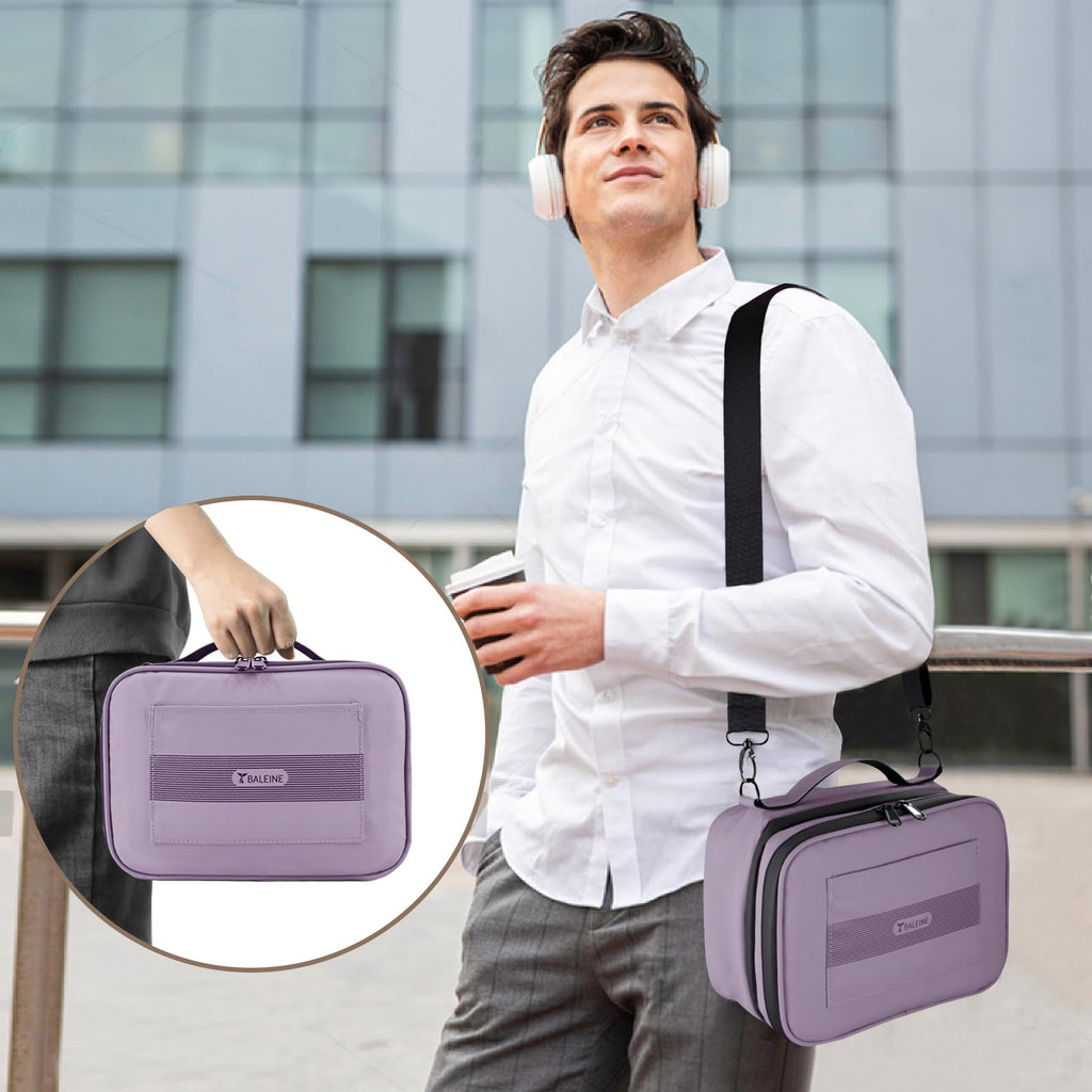 BALEINE Large Storage Bag with Combination Lock, Water-resistant Travel Organization Case (Lilac)