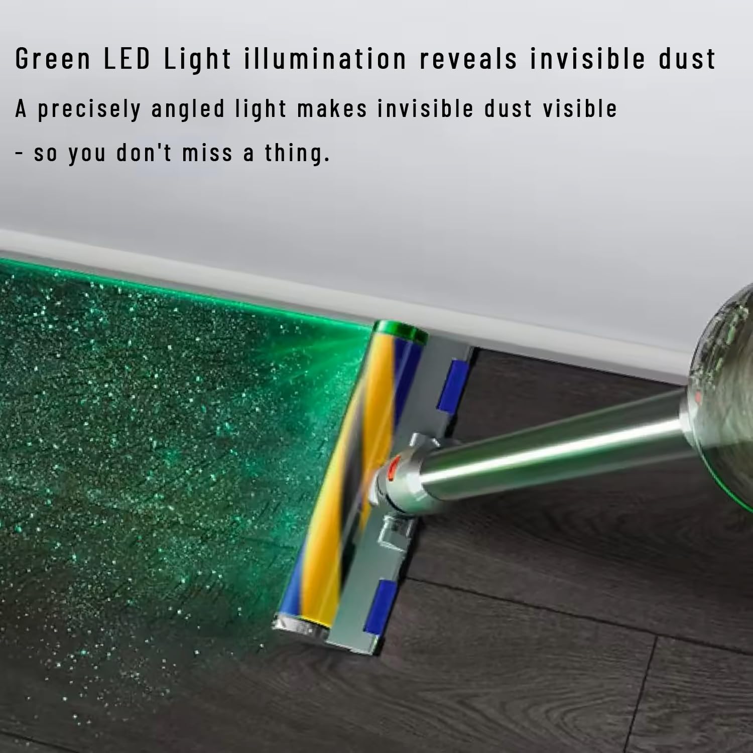 Optic Soft Roller Cleaner Head for Dyson V15 V11 V10 V8 V7 Gen5 Animal Detect Absolute Cyclone, LED Green Light Dust Detect Hardwood Floor Attachment, Anti-Tangle Quick Release Replacement Part