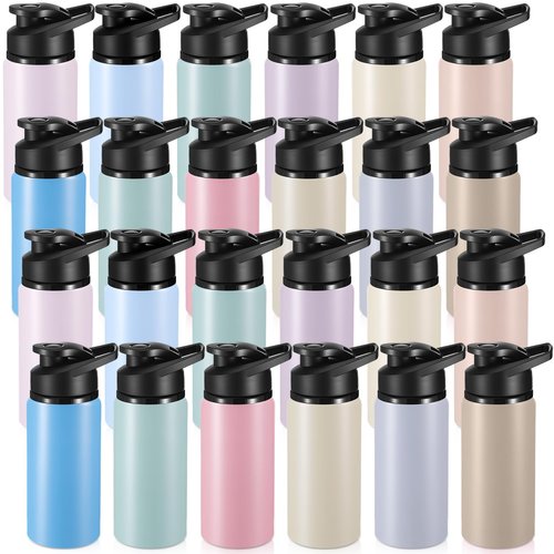 Foaincore 24 Pack Bulk Water Bottles 17 oz Aluminum Reusable Sports Bottles, Employee Appreciation Gifts for Team, Coworker, Staff, Office, Christian Charity Donation Supplies