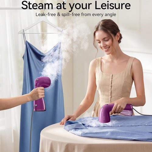 HiLIFE Portable Handheld Clothes Steamer - 240ml Capacity, 700W Powerful Steam, Orchid Purple