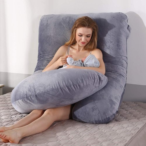 BATTOP Pregnancy Pillow - Full Body Maternity Support for Back, Hips, Legs & Belly | Removable Washable Cover