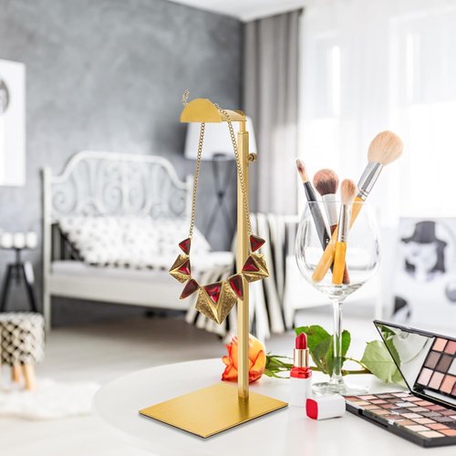 Hacaroa Set of 3 Purse Display Stand Stainless Steel, Adjustable Metal Handbag Holder Gold Tabletop Bag Rack, Single Hook Jewelry Display Stand for Closet, Boutique, Store
