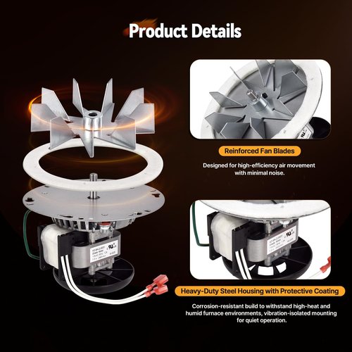Talspity Replacement 812-4400 Exhaust Blower Motor Compatible with Quadra-Fire Santa Fe, Castile, PelPro PP130, PP60, Pleasant Hearth PH35PS, PH50CABPS Pellet Stoves, Quiet and Energy-Efficient