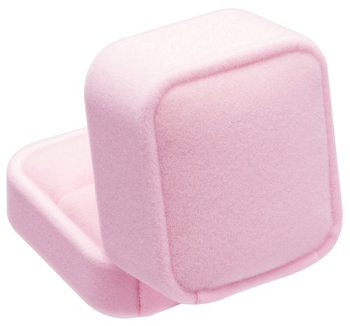 Giftop Velvet Single Ring Box Case Holder for Engagement Proposal Birthday Wedding,Jewelry Ring Box Jewelry Packaging Box (Pink)