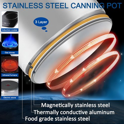 Canning Pot Water Bath Canner with Rack and Mason Jars, 20 Quart Stainless Steel Stock Pots, Canning Supplies Starter Kit Beginners Tools Set, Jar Lifter Tongs and Pickling Kit Accessories