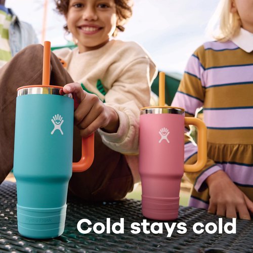 Hydro Flask Kids Tumbler for School - Stainless Steel and Insulated with Straw Cap - 24 Oz in Anemone Purple