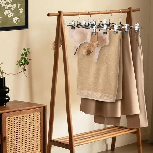 HUADYMEET 30-Pack 12-Inch Metal Pants Hangers - Heavy-Duty Non-Slip Clips for Jeans & Skirts | Black
