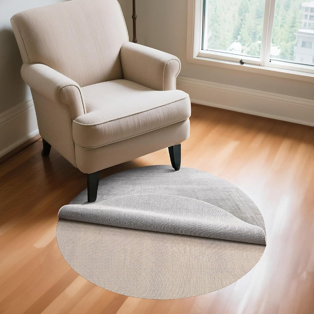 Veken Round Rug Pad Gripper - Non-Slip Circle Mat for Hardwood & Tile Floors | 2x2 Ft Anti-Skid Design