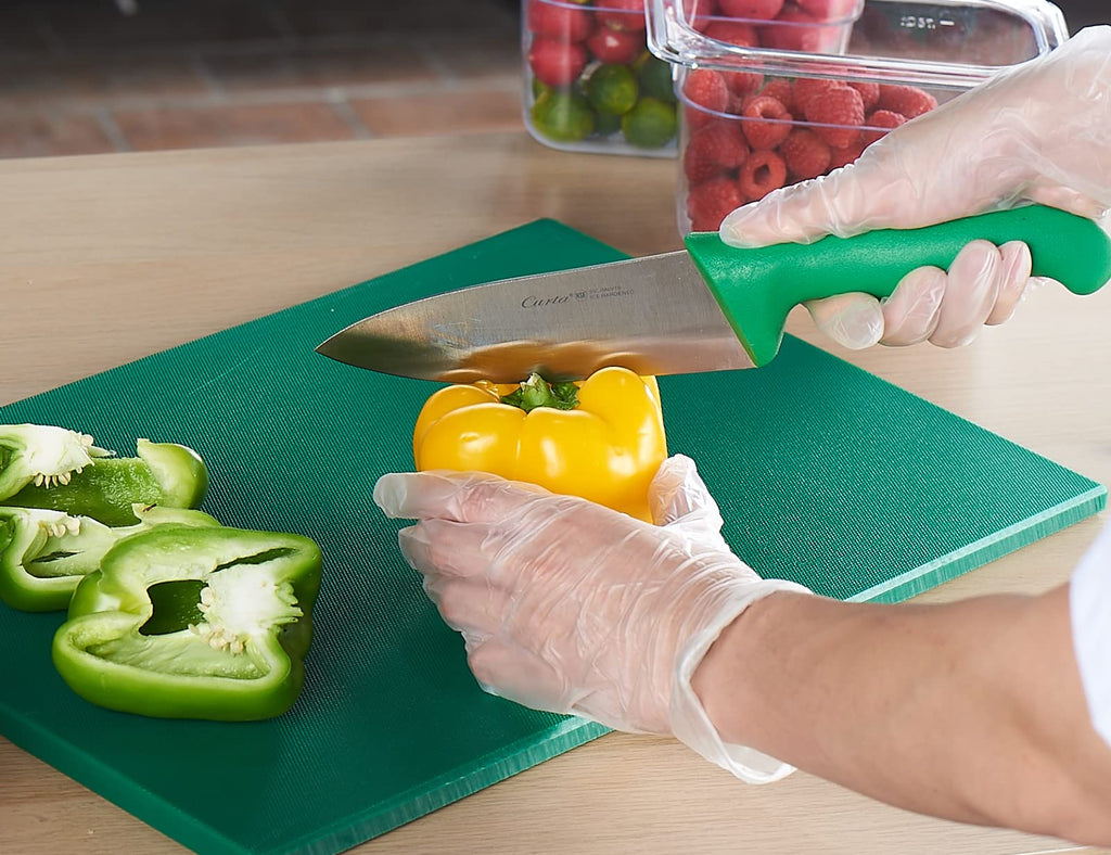 CURTA 2-Pack Green Cutting Boards for Kitchen, 24" x 18" x 0.5" Color Coded Plastic Chopping Board with Anti Slip Surface Dishwasher Safe