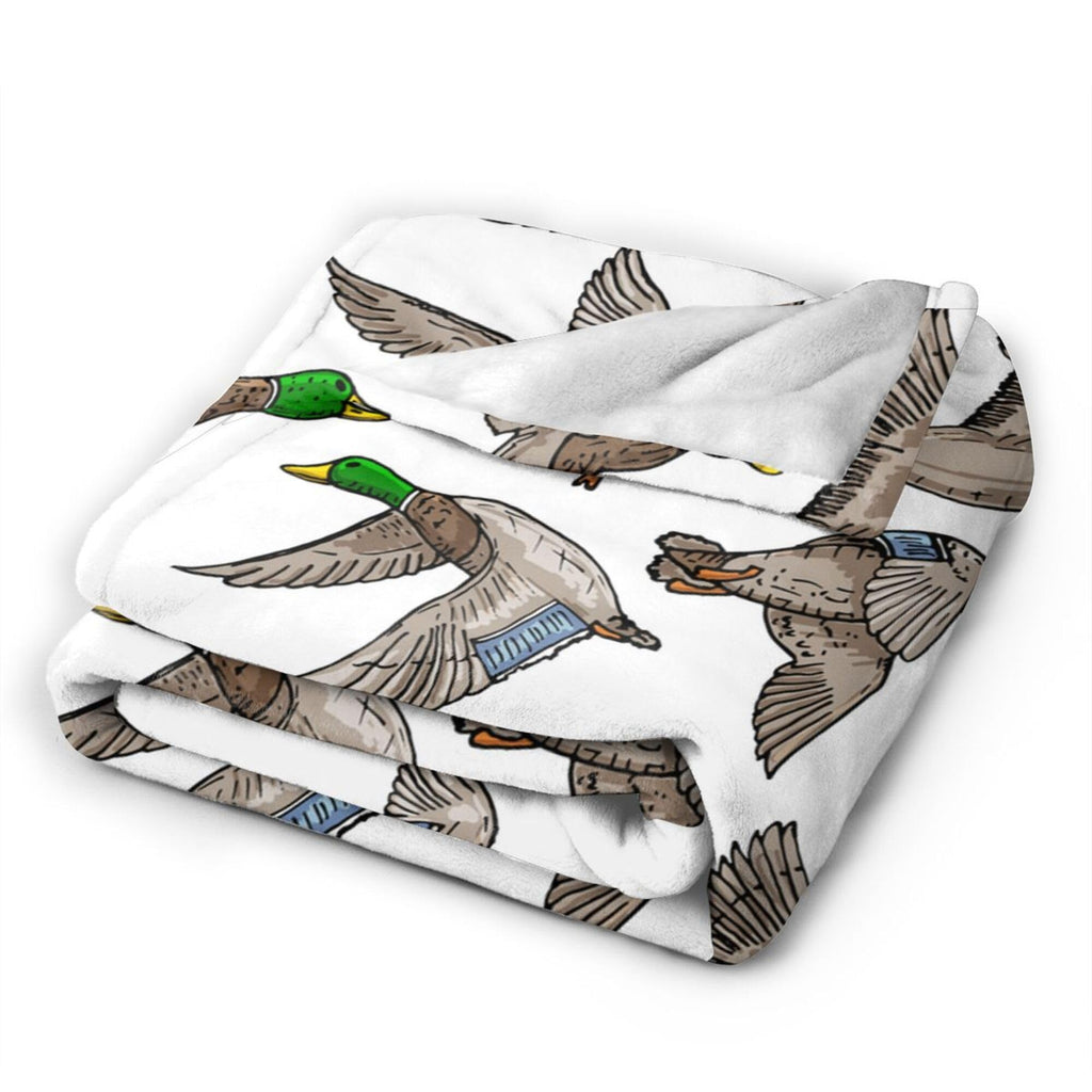 Mallard Duck Blanket Funny Throw Blanket, Soft Cozy Flannel Throw Blanket for Conch Sofa Bed,Super Soft Throw Blankets for All Season Adult Kids Teens Duck Lovers 60x50 in