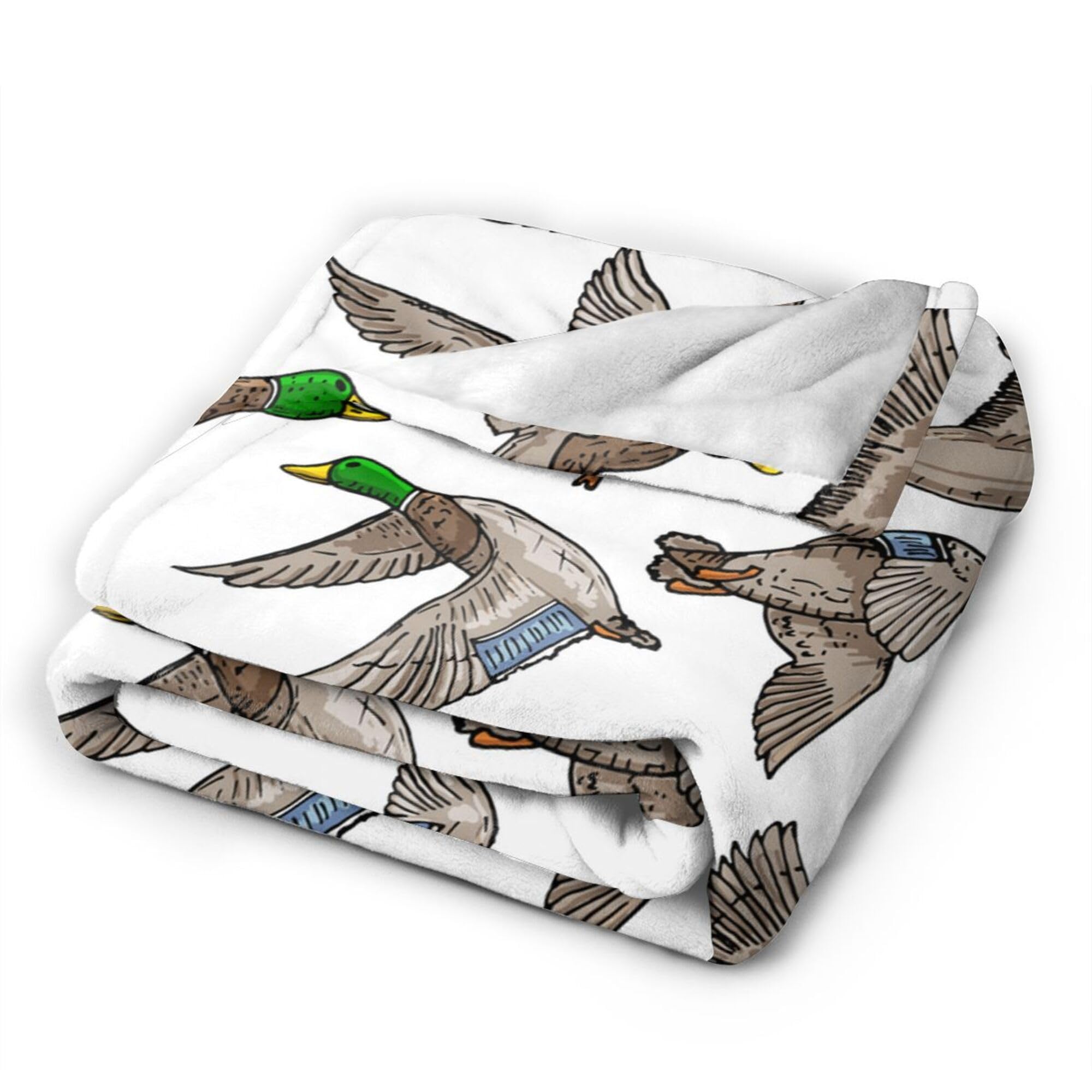 Mallard Duck Blanket Funny Throw Blanket, Soft Cozy Flannel Throw Blanket for Conch Sofa Bed,Super Soft Throw Blankets for All Season Adult Kids Teens Duck Lovers 60x50 in
