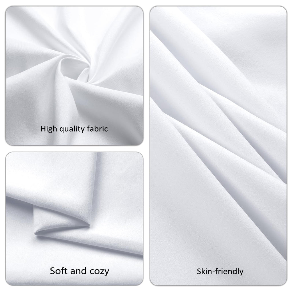pepmily 8 Pack White Table Cloth 90x156 Inch Rectangle Tablecloths for 8 Foot Rectangle Tables, Wrinkle Resistant Washable Polyester Fabric Rectangular Table Cover for Dining Banquet Wedding Party
