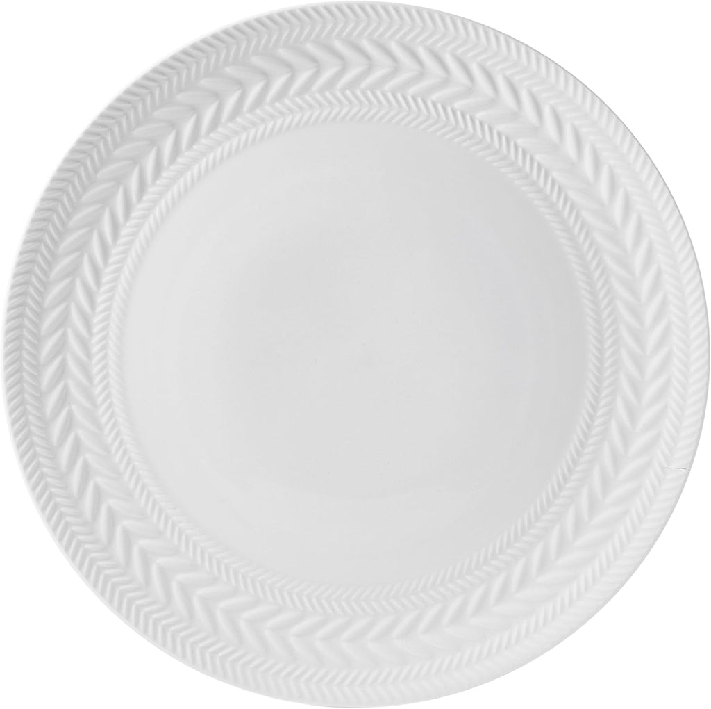 Pfaltzgraff Josephine 24-Piece Dinnerware Set - Elegant Porcelain Dish Set for 8 | Embossed Basket Weave Design, White
