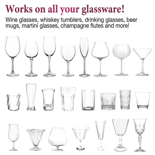 Home Glassware Polisher, World's First Affordable Spinning Glass Polisher, 600 RPM Dries and Polishes, All Glasses, Wine, Bar, Drinking, For Sparkling Glassware. Burgundy, Premium Painted