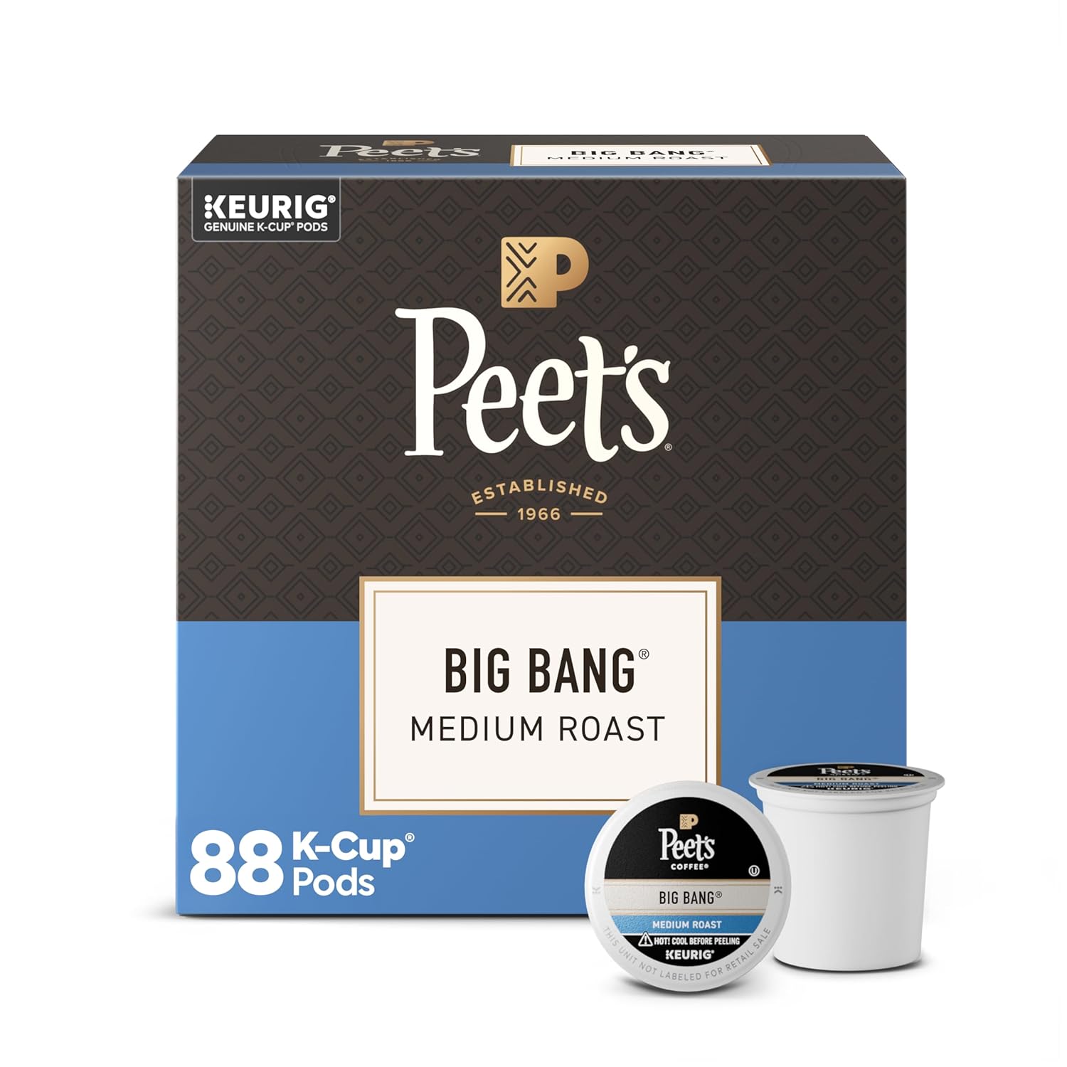Peet's Coffee Medium Roast K-Cup Pods - 100% Arabica Big Bang Flavor, 88 Count (4 Boxes of 22 Pods)