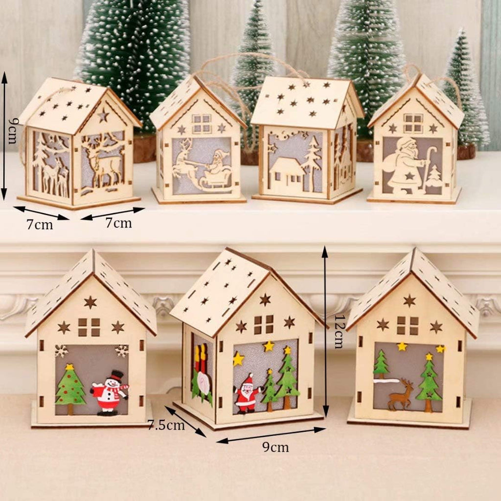 Wood Craft Kits - Unfinished 3D Wooden House Puzzle Toy for Kids & Adults | 7-Piece DIY Decoration