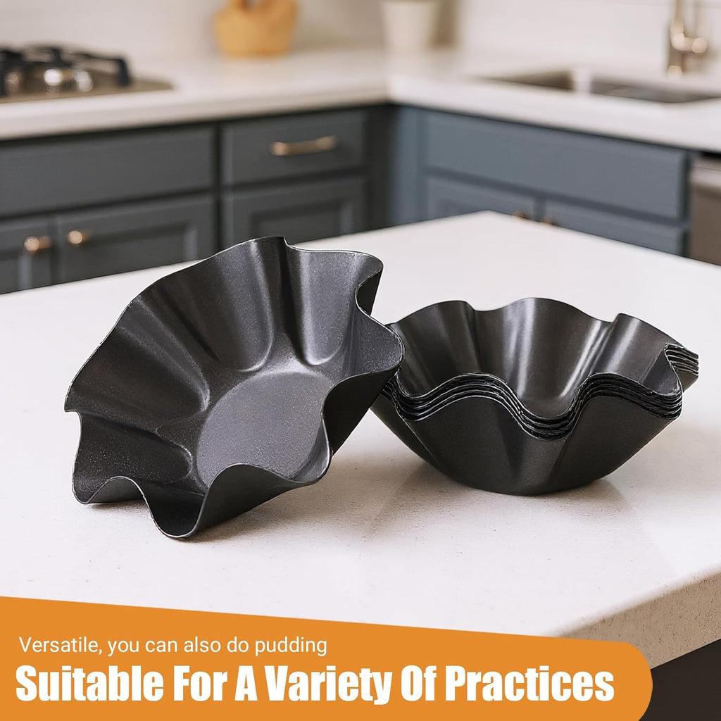 MVVM Taco Salad Bowl Maker - 6 Pcs Carbon Steel Tortilla Shell Pans for Perfectly Fried Salads