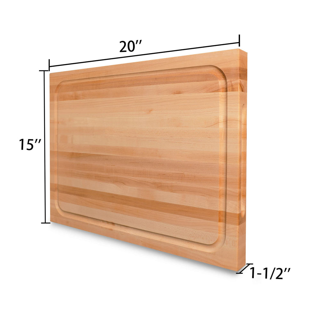 CONSDAN Wood Cutting Board for Kitchen, USA Grown Hardwood, 20 x 15, Hard Maple with Invisible Inner Handle, Prefinished with Food-Grade Oil, Suitable for Kitchen Edge Grain, 1-1/2" Thick