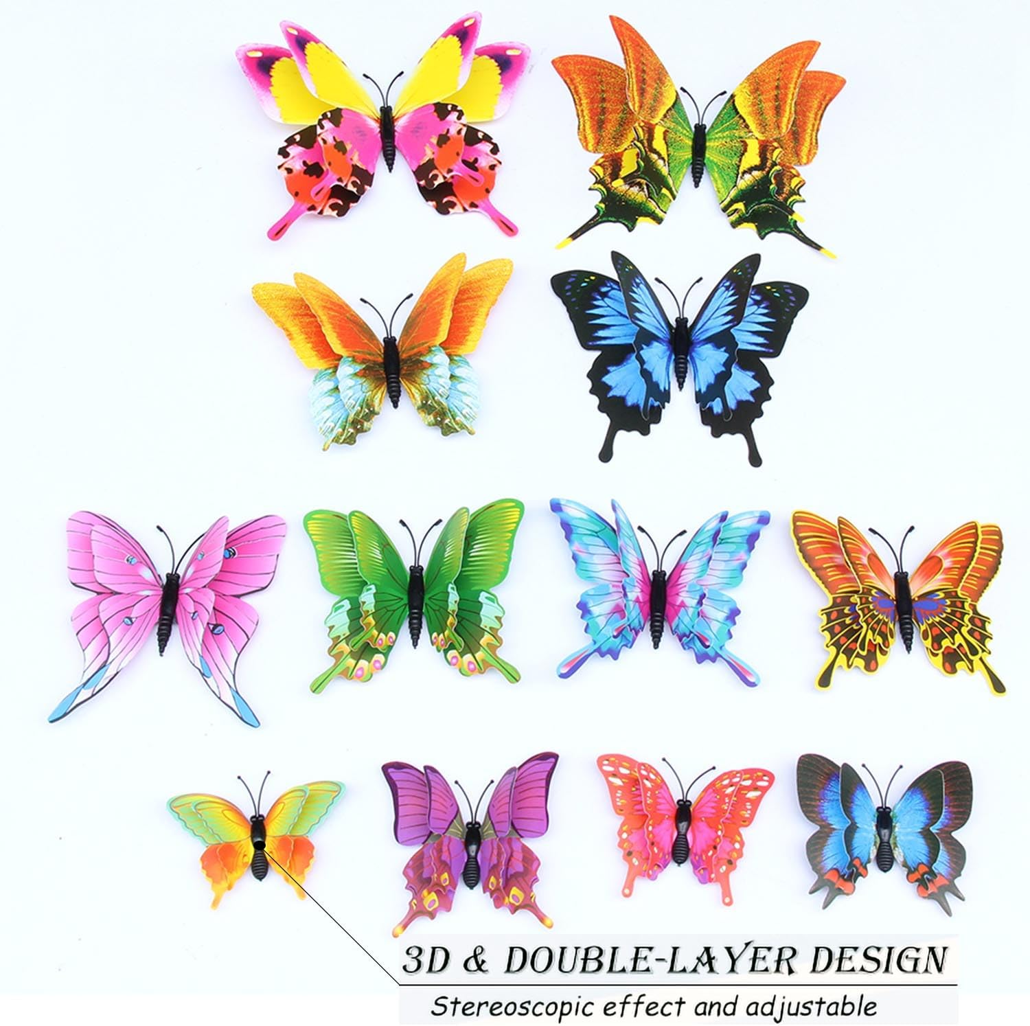 OPSEAM 3D Butterfly Wall Decor - 24 PCS Magnetic Stickers for Party Decorations | Swallow Design