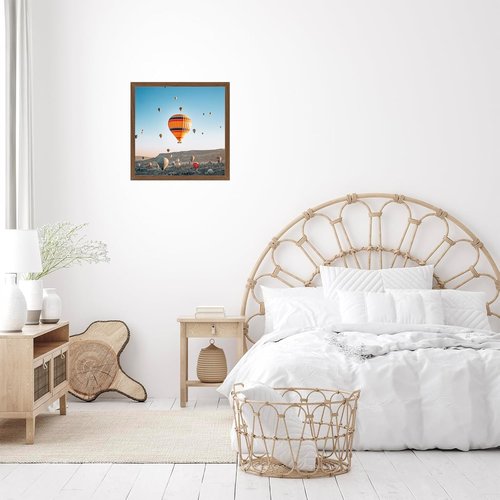 JCJMY 12x12 Inch Picture Frame - Versatile Horizontal & Vertical Wall Display | Shatter-Resistant Plexiglass, Brown