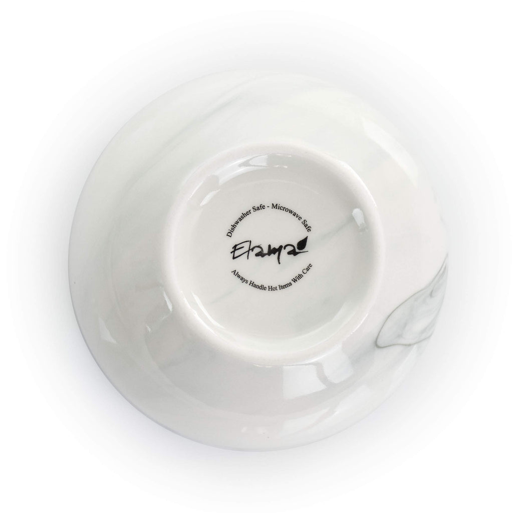 Elama Fine Marble 16 Piece Stoneware Dinnerware Set in Black and White