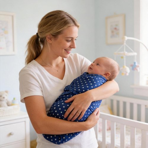 Bubble Bear Baby Swaddle 3-Pack | Adjustable Newborn Blankets for 0-3 Months - Blue