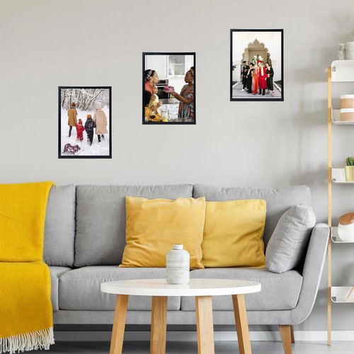 JCJMY 13x17 Picture Frame - Black Wall Mount for Horizontal or Vertical Display | Shatter-Resistant Plexiglass