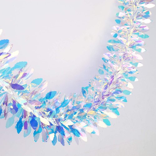 Iridescent Hanging Decorations | 6ft Shiny Foil Metallic Garland for Weddings, Birthdays & Parties