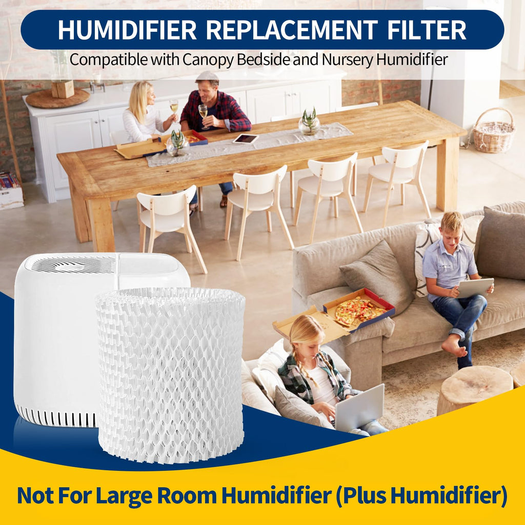Gazeer Humidifier Replacement Filter Compatible with Canopy Bedside and Nursery Humidifier,Made with Wood Pulp, Paper Filter, 4-Pack