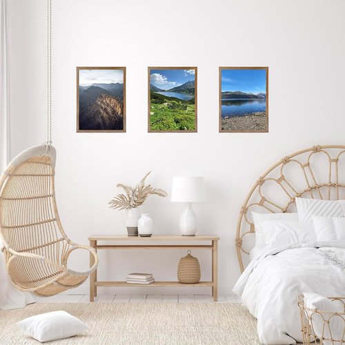 JCJMY 13x17 Rustic Brown Picture Frame - Versatile Wall Mounting for Horizontal or Vertical Display