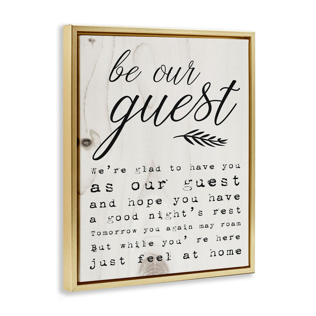 Stupell Industries Be Our Guest Poem Cursive, Design by Daphne Polselli