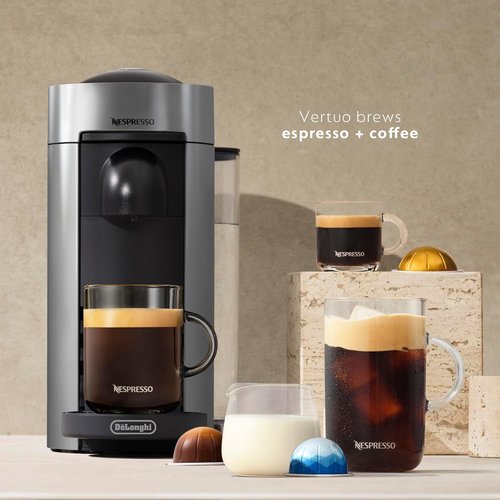 De'Longhi Nespresso Vertuo Plus Coffee & Espresso Maker - Sleek Grey Design for Perfect Brews