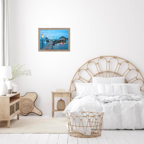 JCJMY 10x14 Inch Picture Frame - Rustic Brown Wall Gallery Frame with Shatter Resistant Plexiglass
