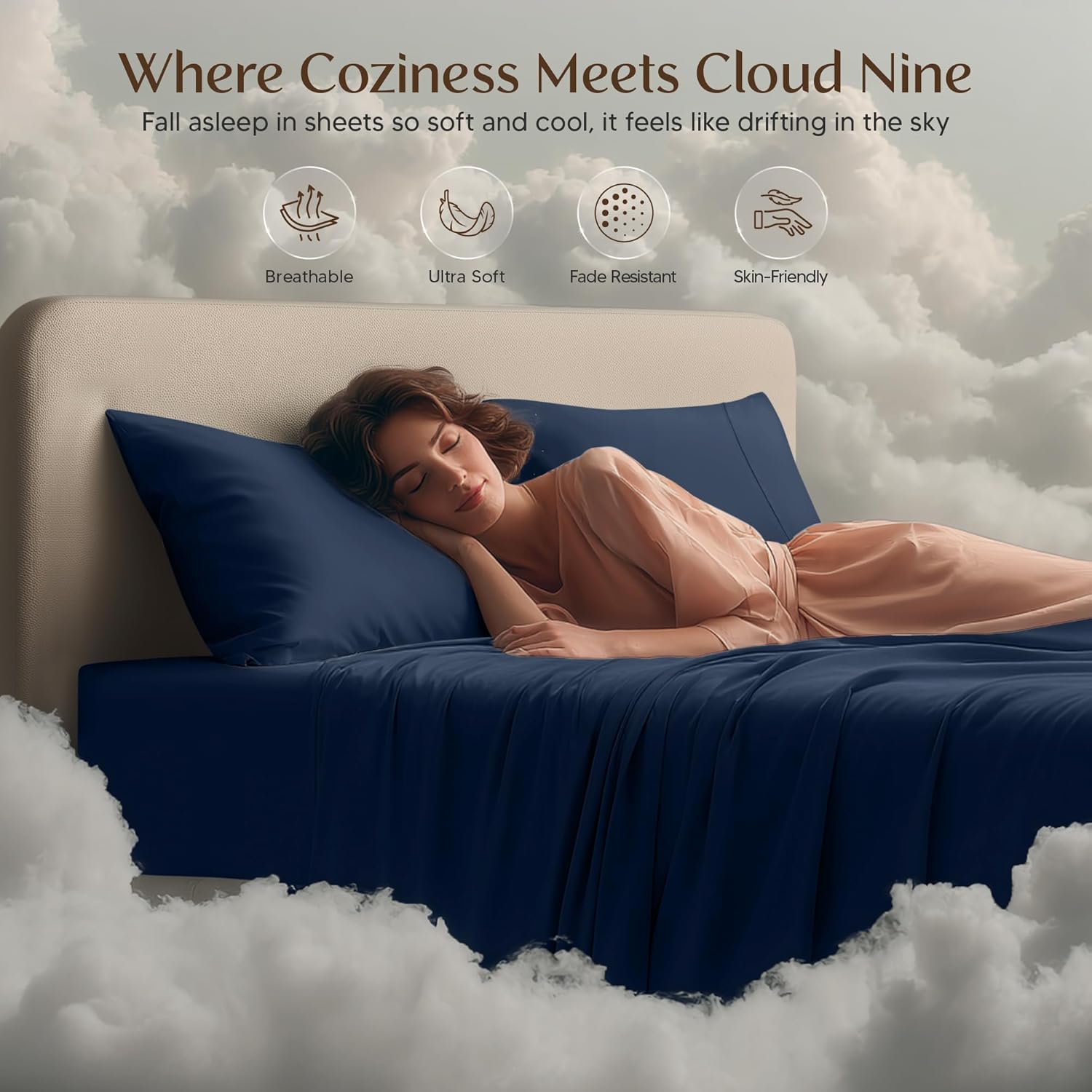 Utopia Bedding Twin Sheet Set - Soft, Breathable Microfiber | 3-Piece Bed Sheets in Navy Blue