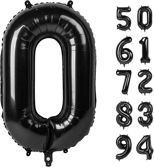 Black Number Balloon - 40 Inch 0 Balloon for Birthday Celebrations | Perfect Party Decoration