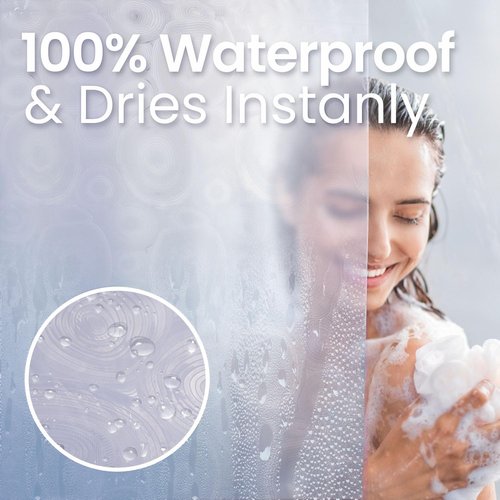 LiBa PEVA Shower Curtain Liner - 8G Waterproof, 72x72 Inch with Oceanic Gradient & Magnets