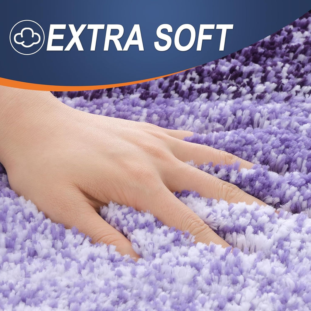 OLANLY Bathroom Runner Rug - Extra Soft Microfiber Mat | Quick Dry, Washable, 47x17 Inches, Violet