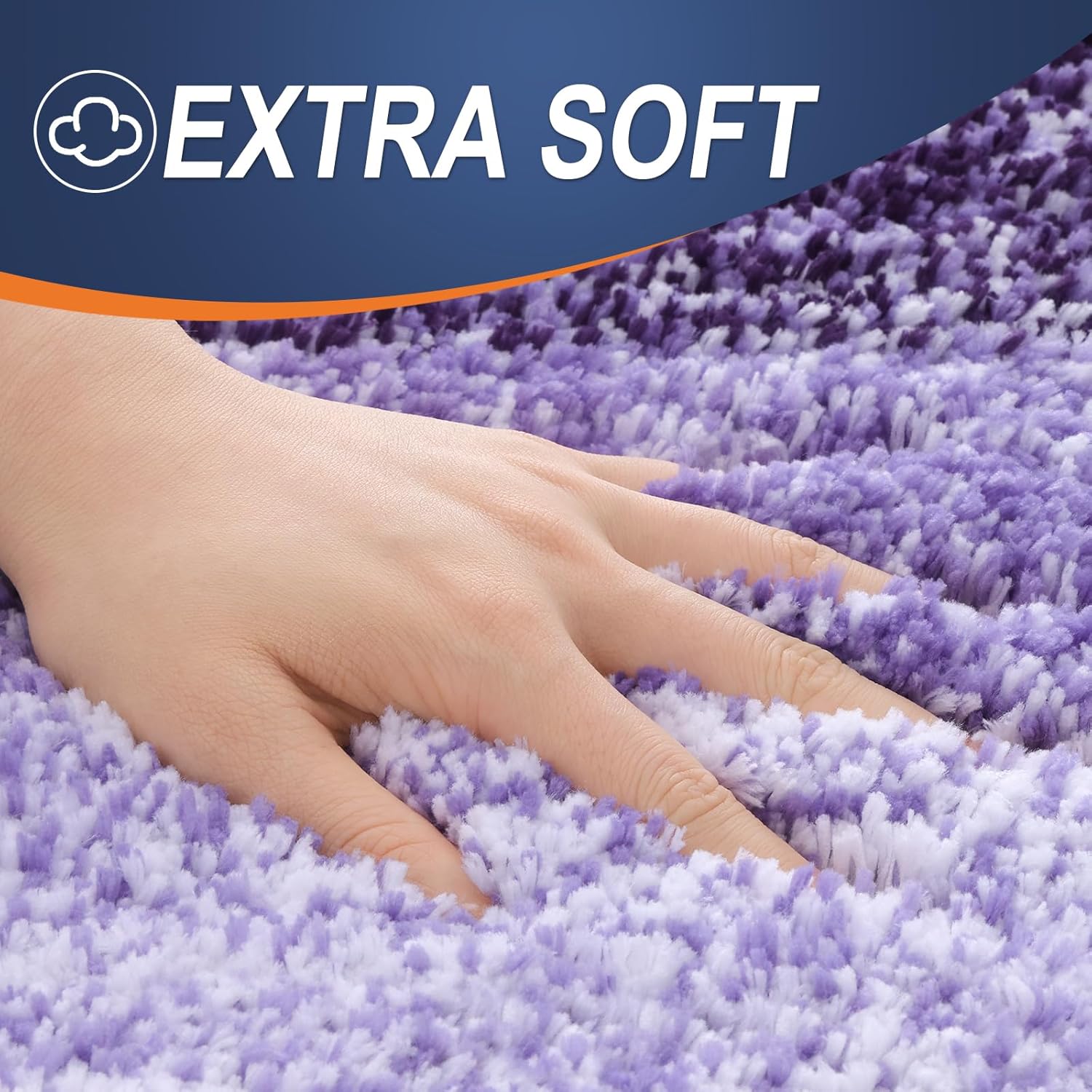 OLANLY Bathroom Rugs - Extra Soft Microfiber Mat 36x24 | Quick Dry, Machine Washable, Rubber Backing, Violet