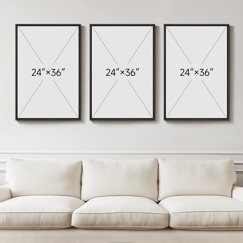 Large 3D Textured Framed Wall Art by [Brand Name] - Modern Abstract Design | Minimalist Geometric Paintings 24x36 In