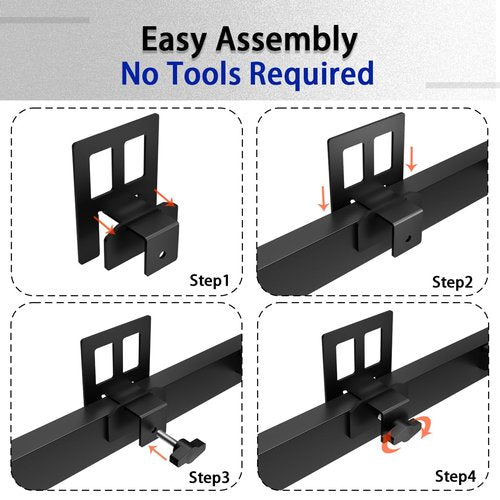 AROMUSTIME Mattress Gaskets for Metal Bed Frame, 6 PCS,Non-Slip Mattress Gripper/Slide-Stopper/Bed Skirt-Holder/Adjustable Anti-Slip Baffle,Black