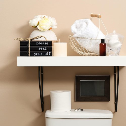 Farmhouse Bathroom Decor - Rustic Mini Wooden Books for Charming Restroom Accent - Black