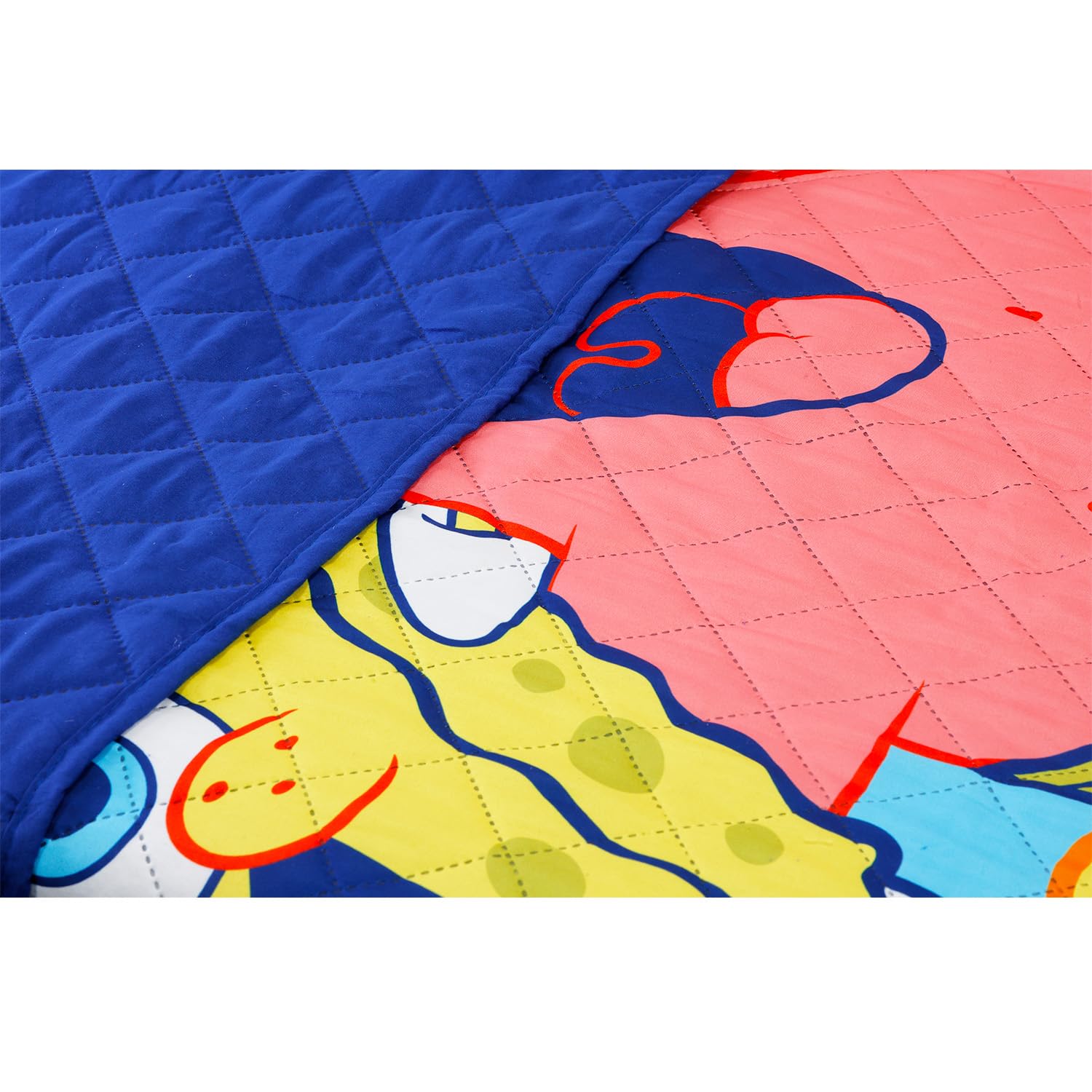 Spongebob Bedspread Twin Set for Kids - Bundle with Quilted Bedspread for Full Bed Plus Stickers, More | Spongebob Twin Bedding Set for Boys, Girls